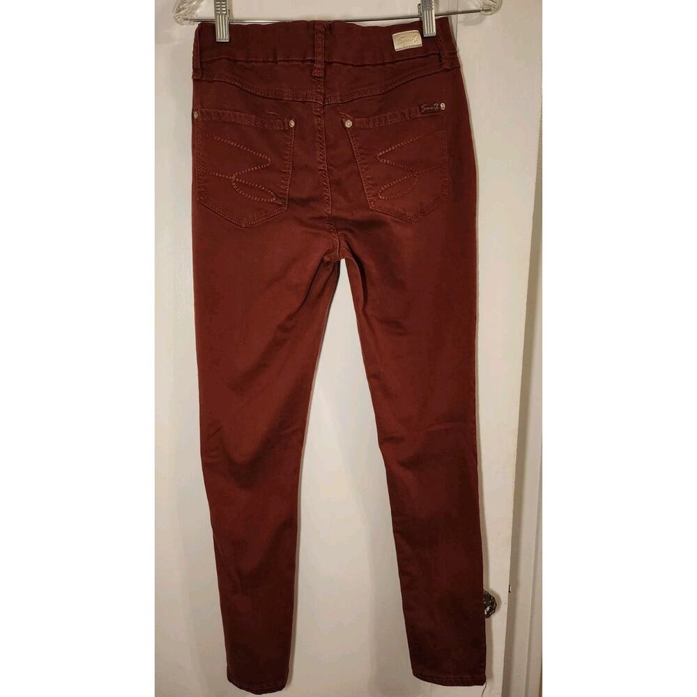 Seven 7 for all Mankind Jeans Women's size 4 Burgundy Pants Soft Stretch skinny - Picture 3 of 9